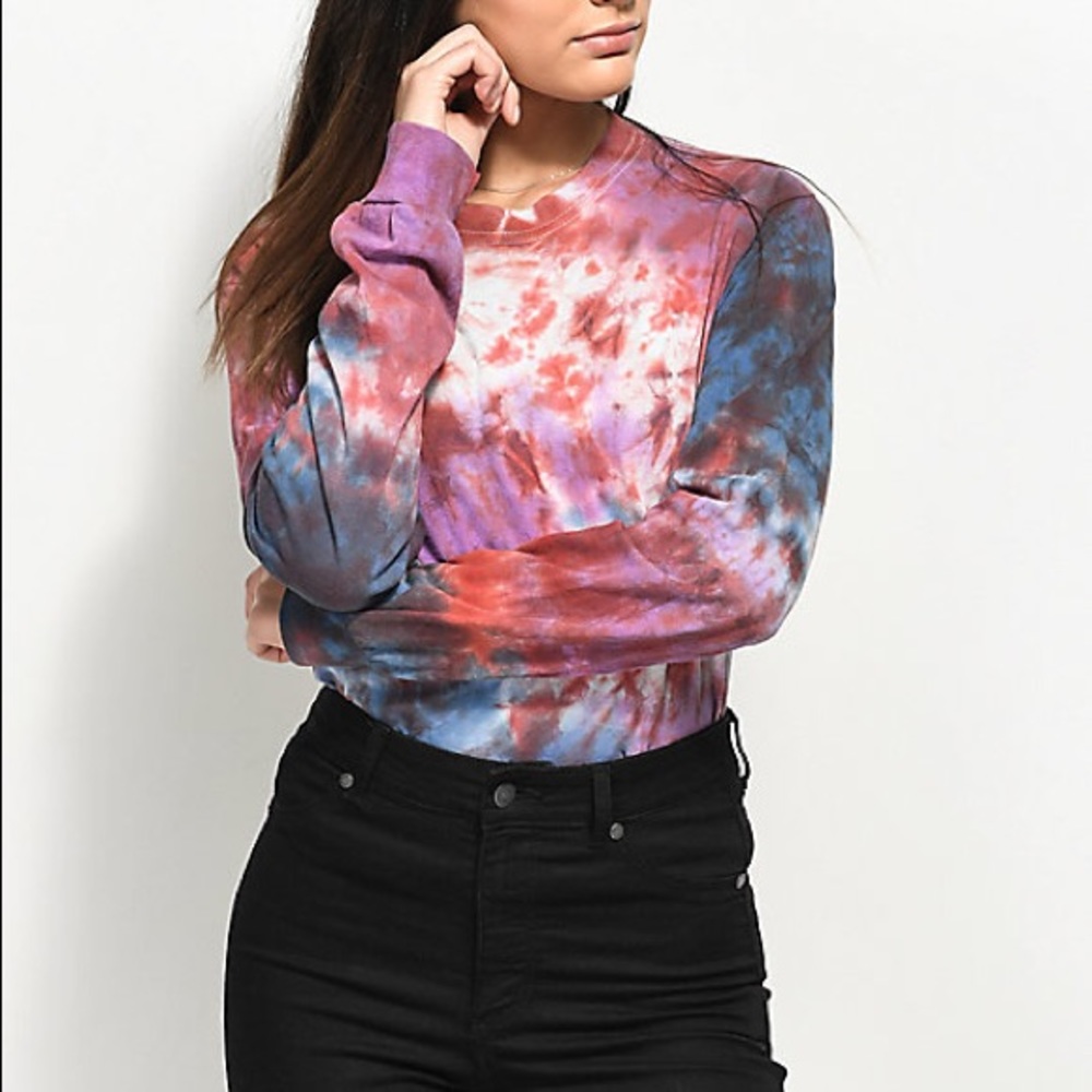 zine Brand longsleeve tie-dye T-shirt